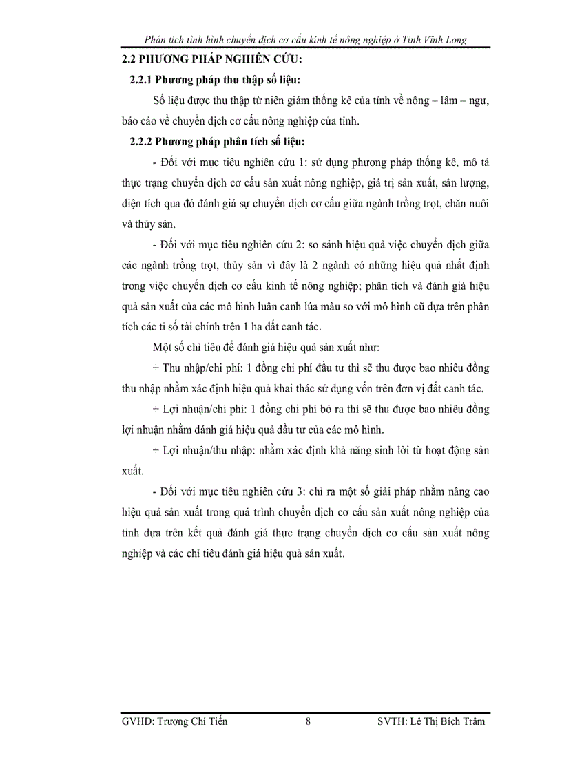 image for page Phân tích tình hình chuyển dịch cơ cấu kinh tế nông nghiệp ở Tỉnh Vĩnh Long