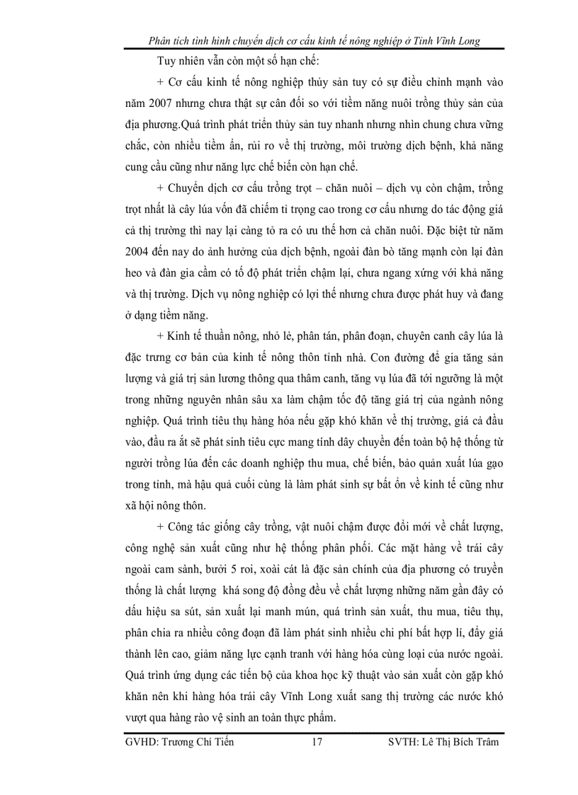 image for page Phân tích tình hình chuyển dịch cơ cấu kinh tế nông nghiệp ở Tỉnh Vĩnh Long