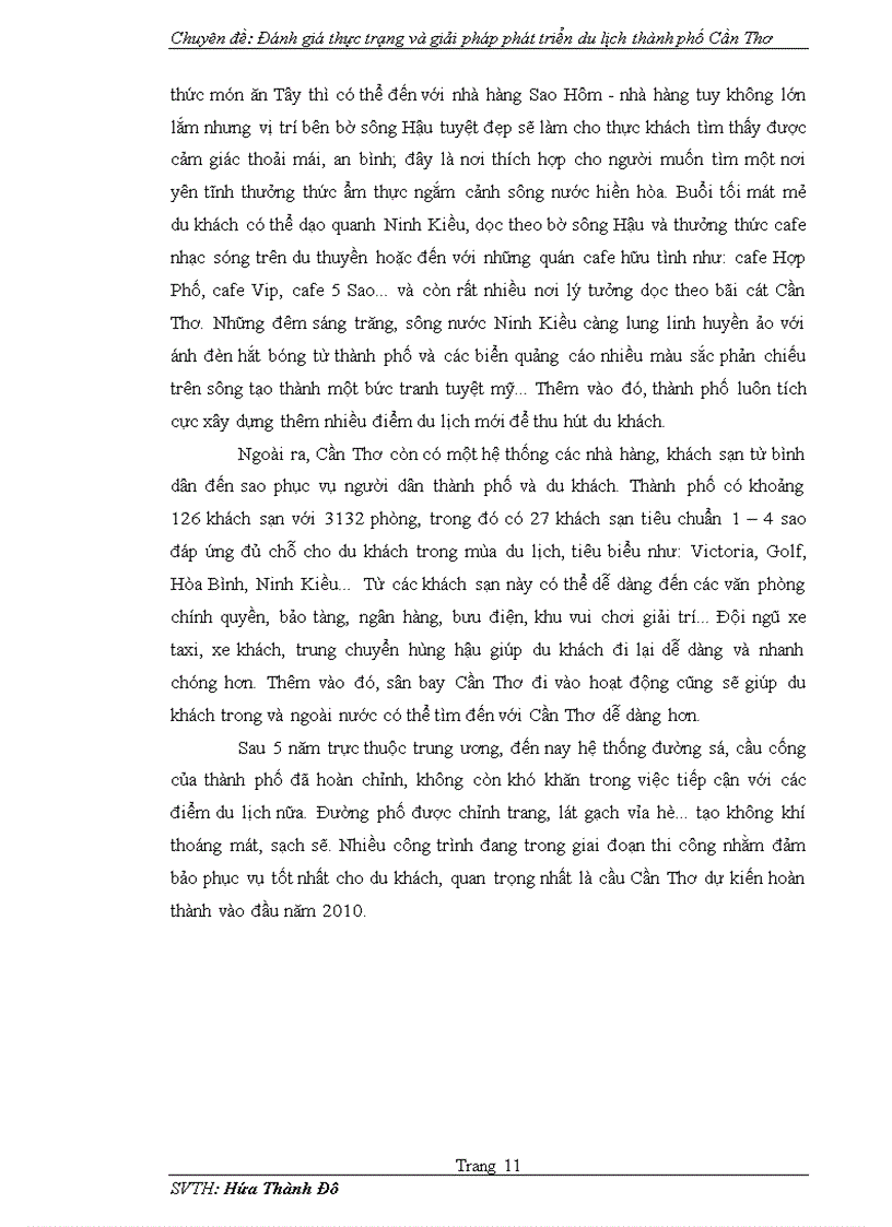 image for page Đánh giá thực trạng và giải pháp phát triển du lịch thành phố Cần Thơ