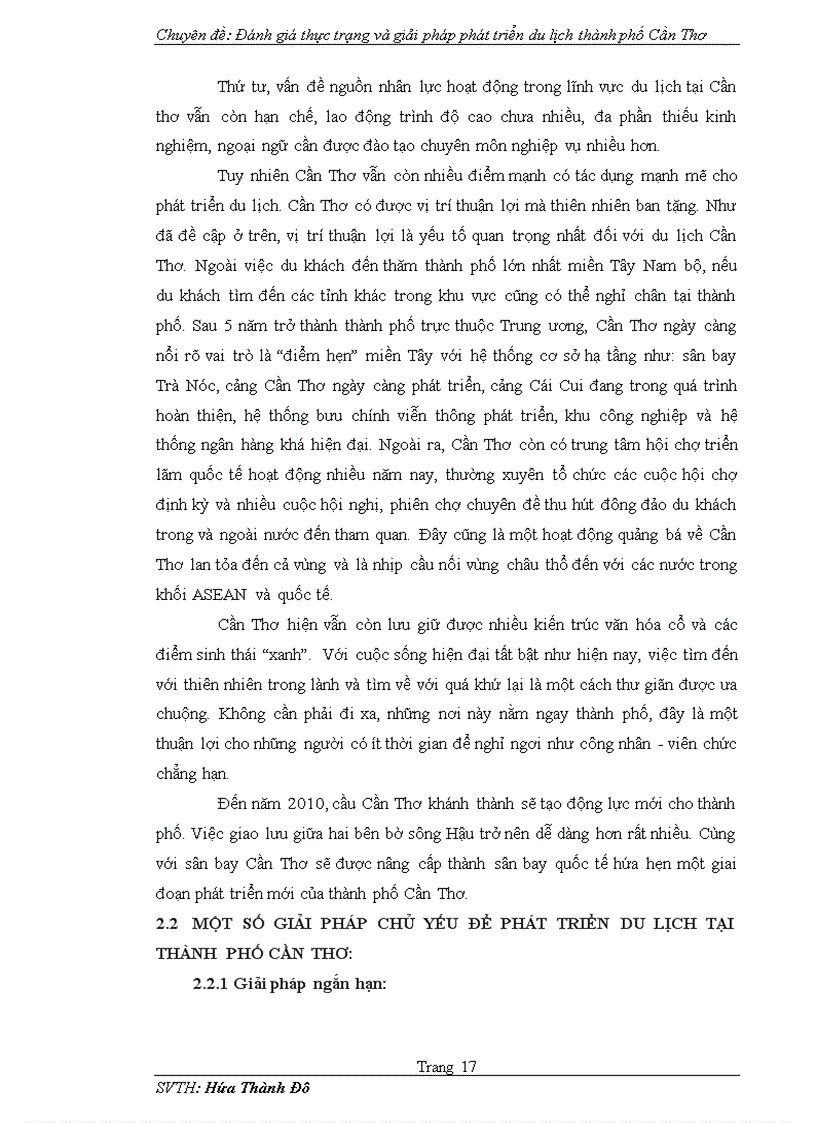image for page Đánh giá thực trạng và giải pháp phát triển du lịch thành phố Cần Thơ