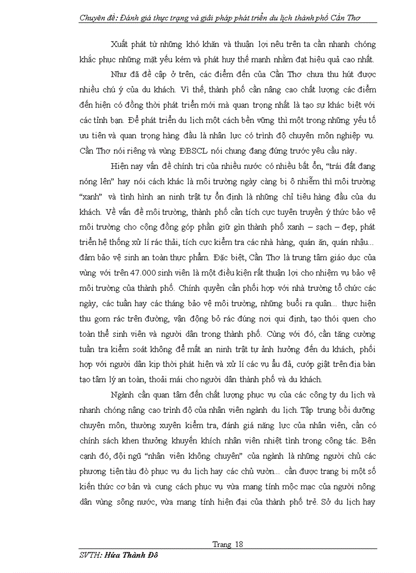 image for page Đánh giá thực trạng và giải pháp phát triển du lịch thành phố Cần Thơ