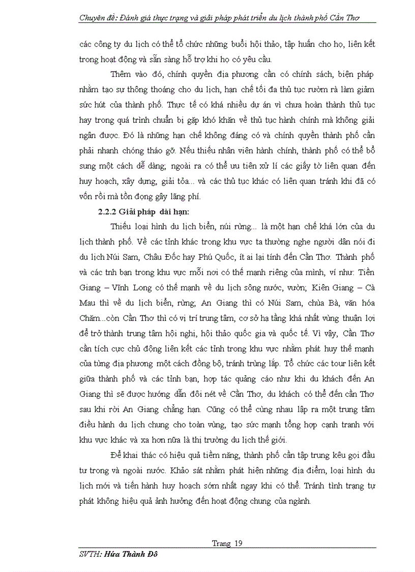 image for page Đánh giá thực trạng và giải pháp phát triển du lịch thành phố Cần Thơ