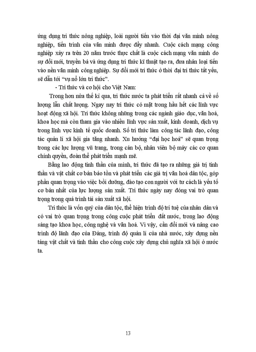 image for page Vai trò của tri thức trong đời sống xã hội