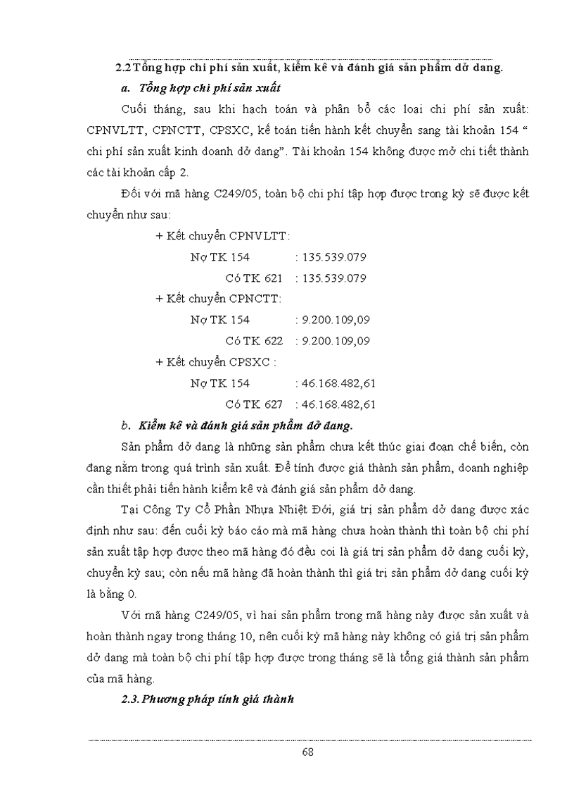 image for page Kế toán chi phí sản xuất và tính giá thành sản phẩm tại Công ty Nhựa Nhiệt Đới ko lý luận nhật ký chứng từ