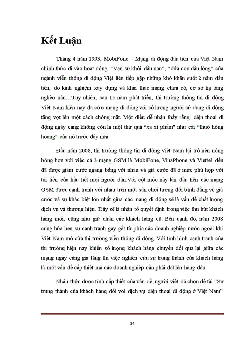 image for page Nghiên cứu sự trung thành của khách hàng đối với dịch vụ viễn thông di động tại Việt Nam