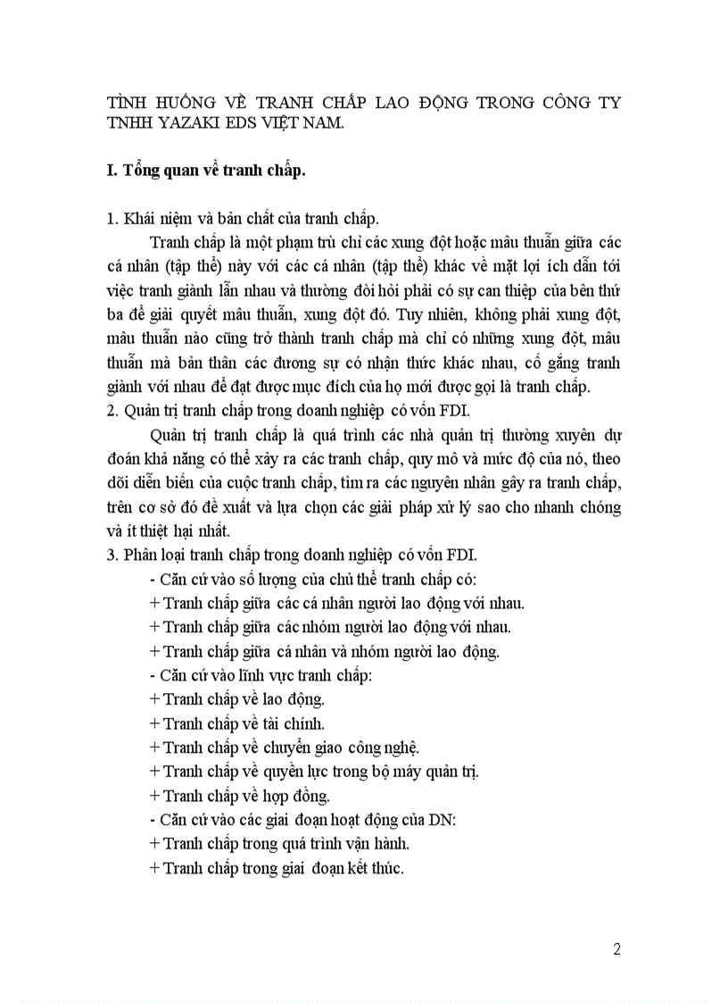 image for page Tình huống về tranh chấp lao động trong Công ty TNHH Yazaki EDS Việt Nam