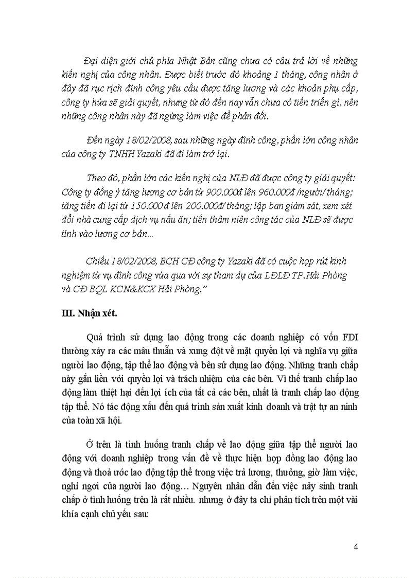 image for page Tình huống về tranh chấp lao động trong Công ty TNHH Yazaki EDS Việt Nam