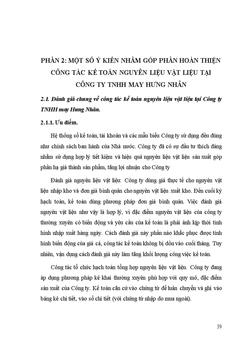 image for page Kế toán nguyên vật liệu tại Công ty may TNHH may Hưng Nhân