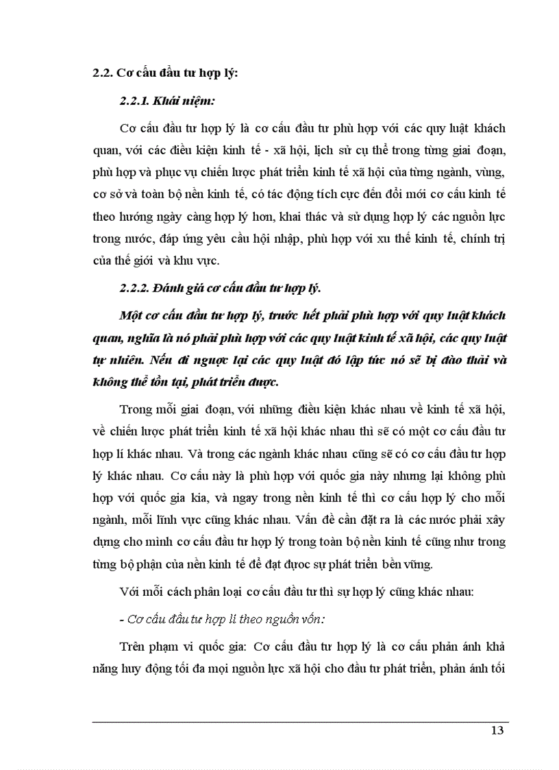 image for page Cơ cấu đầu tư và cơ cấu đầu tư hợp lý