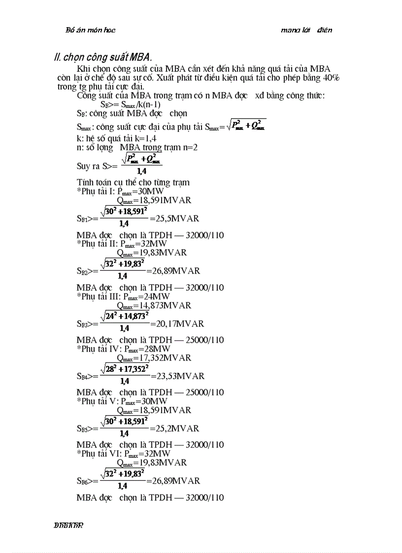 image for page Đồ án môn học Mạng Lưới Điện