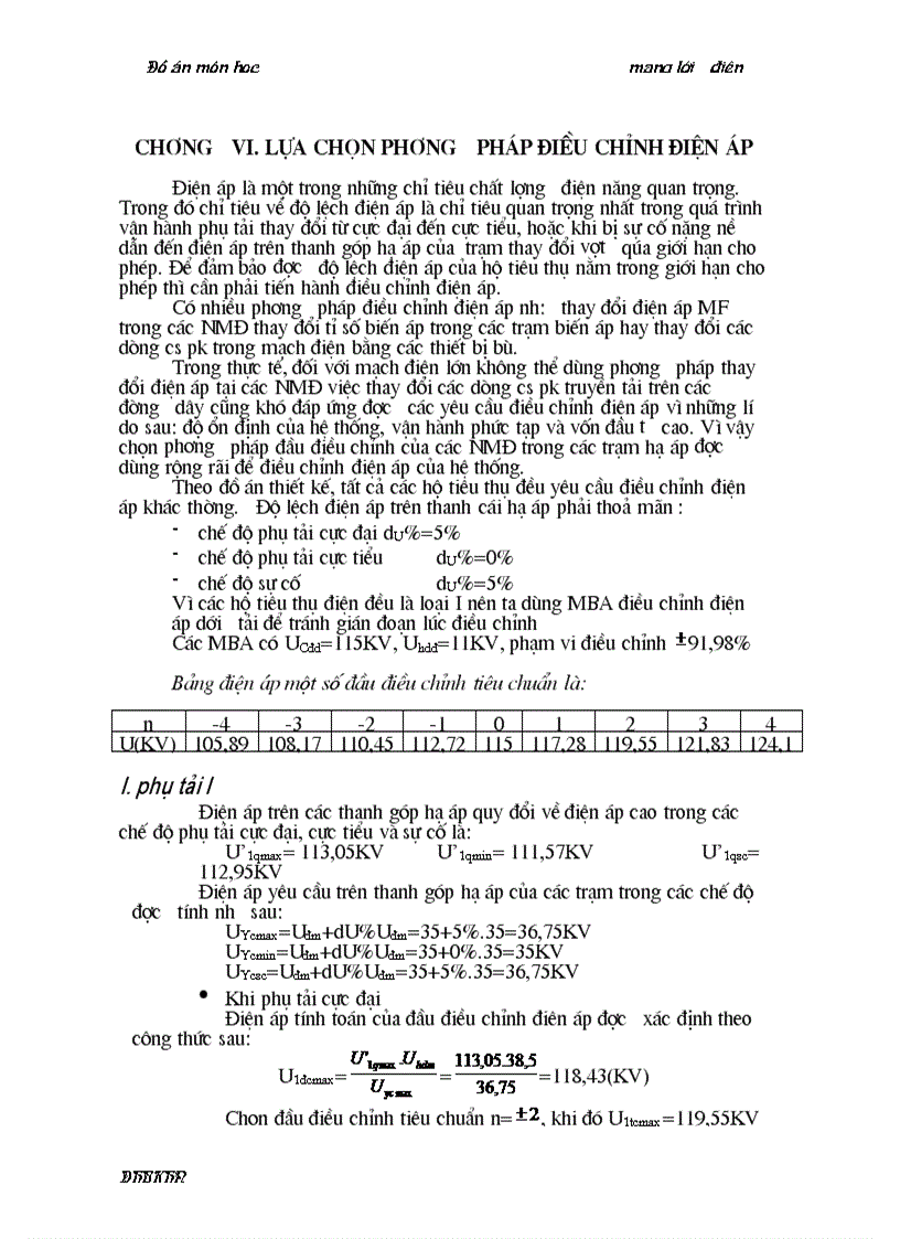 image for page Đồ án môn học Mạng Lưới Điện