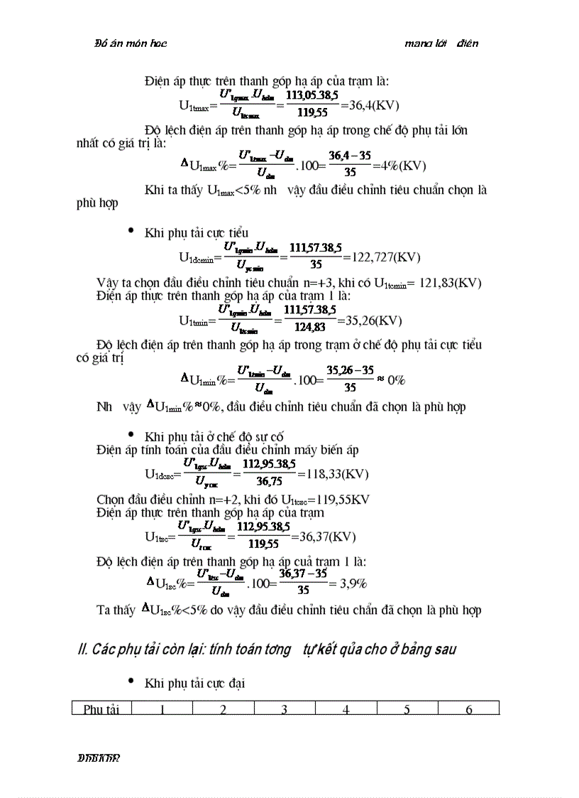 image for page Đồ án môn học Mạng Lưới Điện