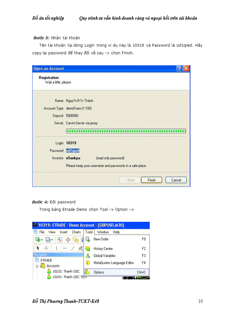 image for page Quy trình tư vấn kinh doanh vàng và ngọai hối trên tài khoản