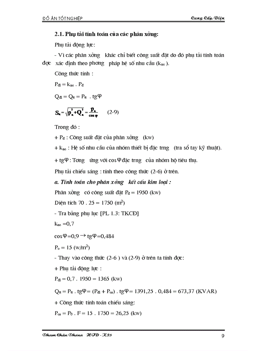 image for page Thiết kế cung cấp điện cho nhà máy cơ khí địa Phương