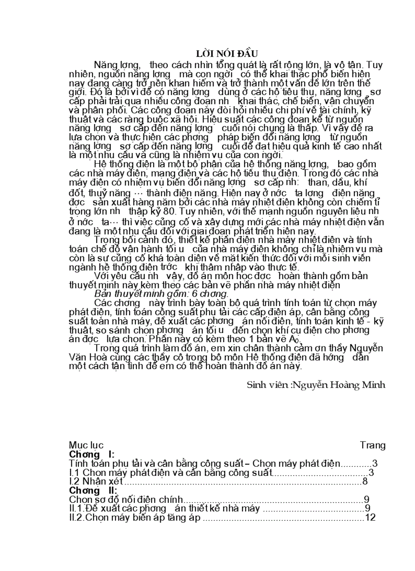 image for page Thiết kế phần điện nhà máy nhiệt điện và tính toán chế độ vận hành tối ưu của nhà máy điện