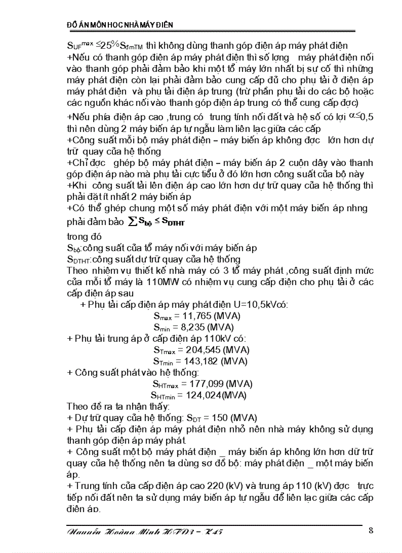 image for page Thiết kế phần điện nhà máy nhiệt điện và tính toán chế độ vận hành tối ưu của nhà máy điện