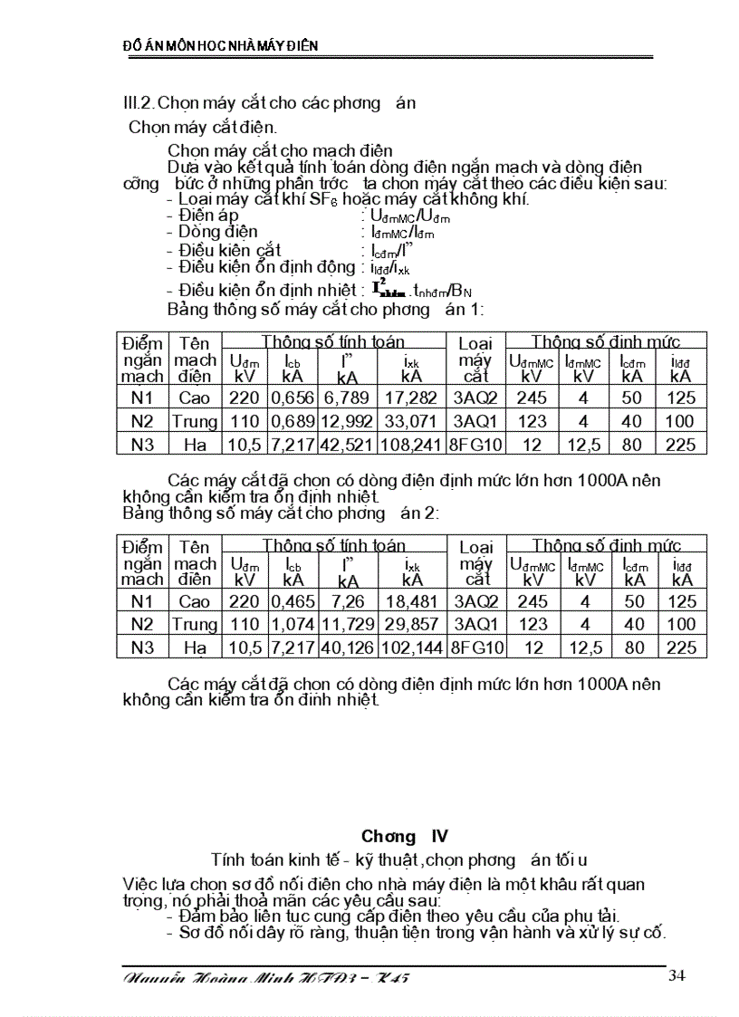 image for page Thiết kế phần điện nhà máy nhiệt điện và tính toán chế độ vận hành tối ưu của nhà máy điện