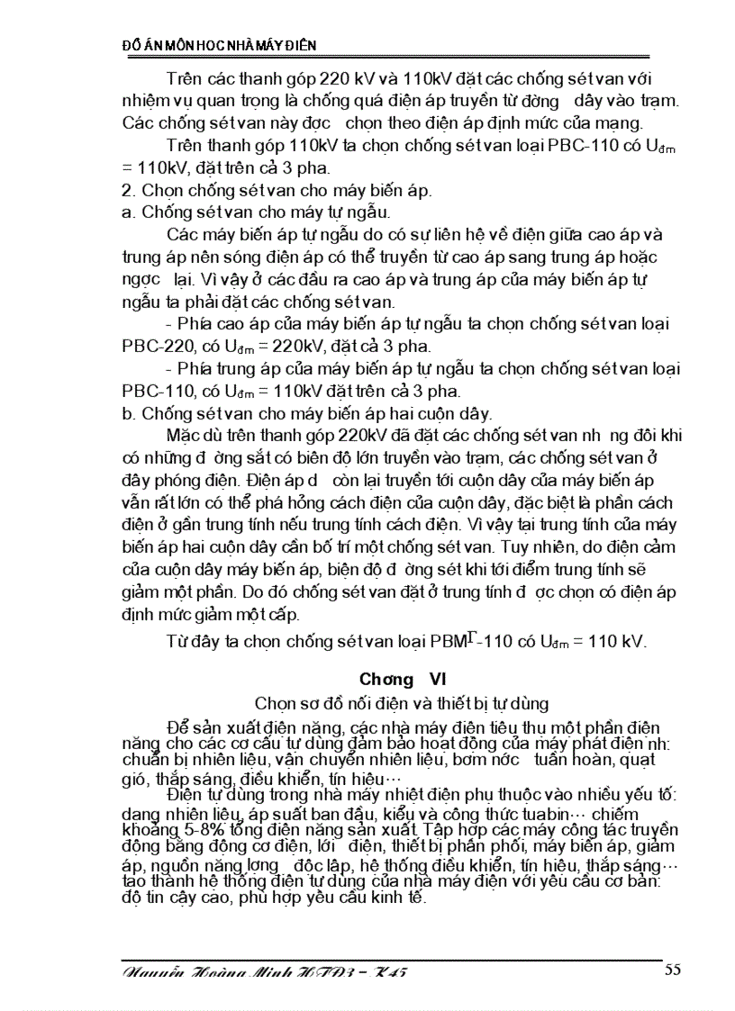 image for page Thiết kế phần điện nhà máy nhiệt điện và tính toán chế độ vận hành tối ưu của nhà máy điện