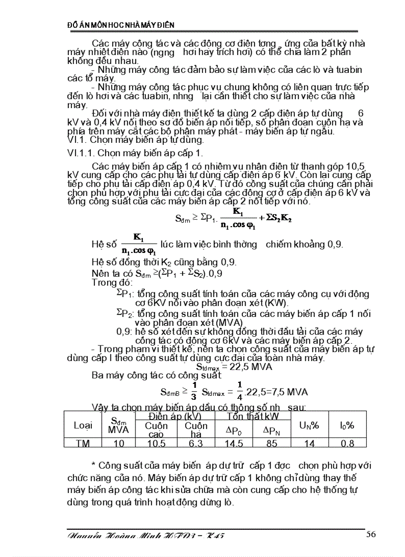 image for page Thiết kế phần điện nhà máy nhiệt điện và tính toán chế độ vận hành tối ưu của nhà máy điện