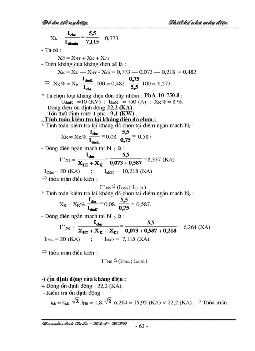 image for page Thiết kế phần điện của nhà máy nhiệt điện công suất 200 MW