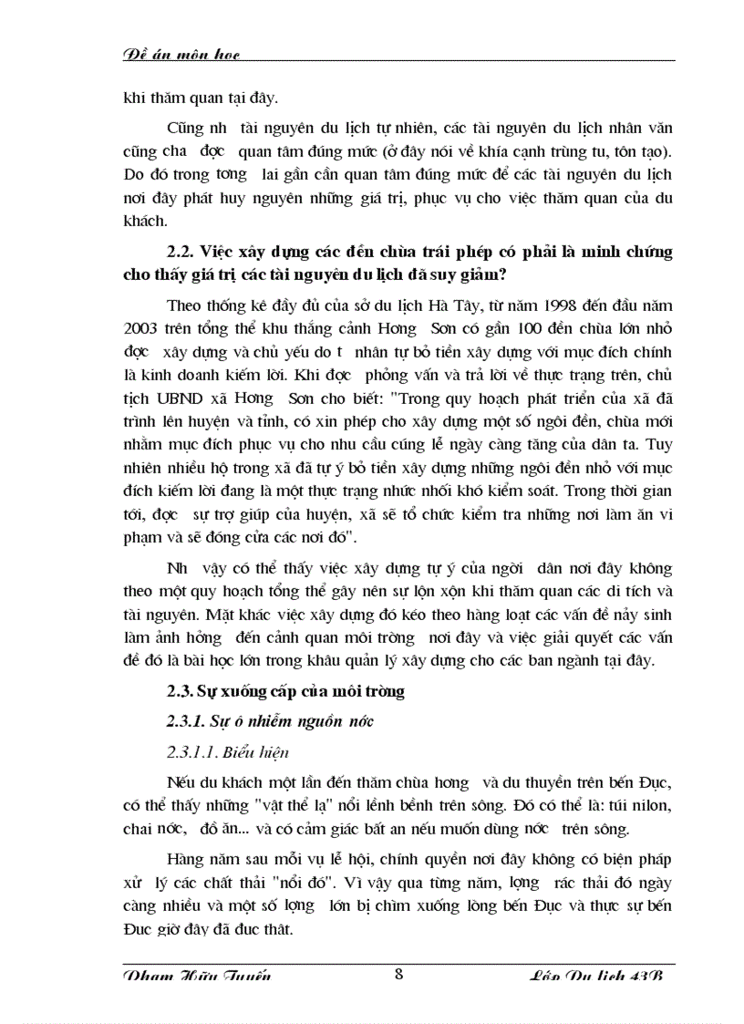 image for page Môi trường du lịch tại chùa Hương thực trạng và giải pháp