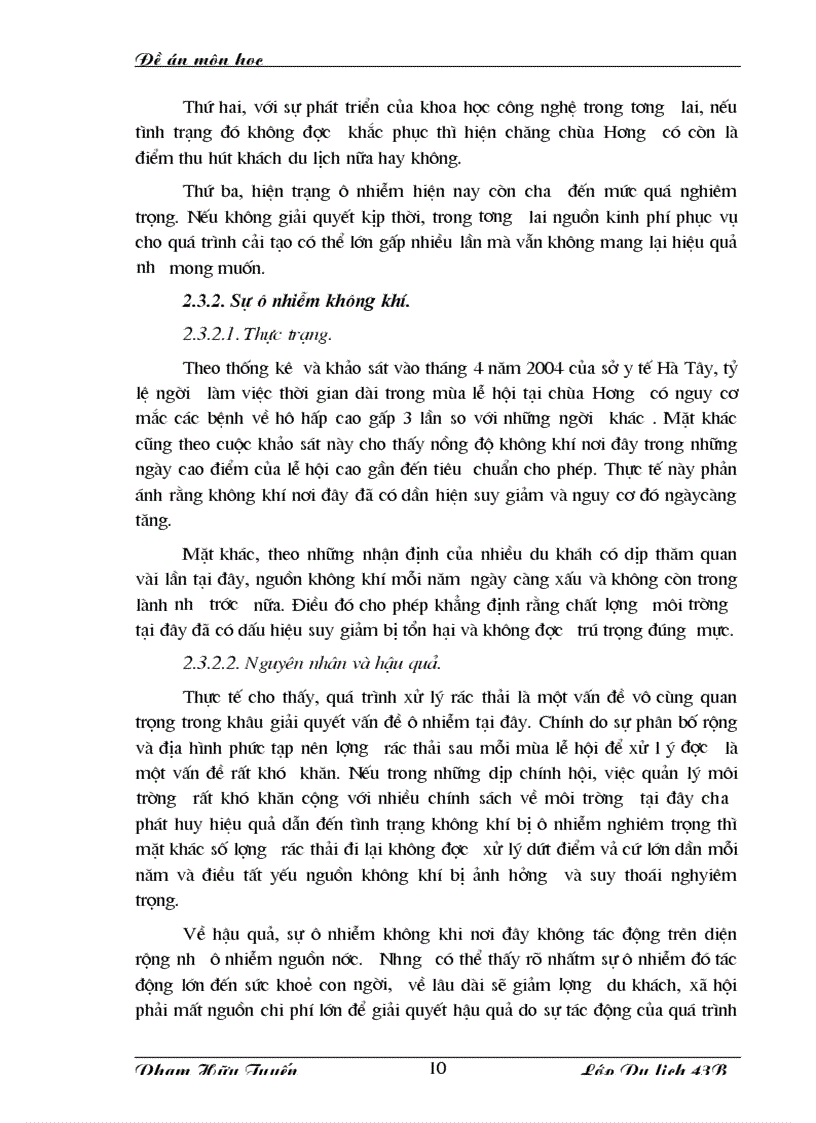 image for page Môi trường du lịch tại chùa Hương thực trạng và giải pháp