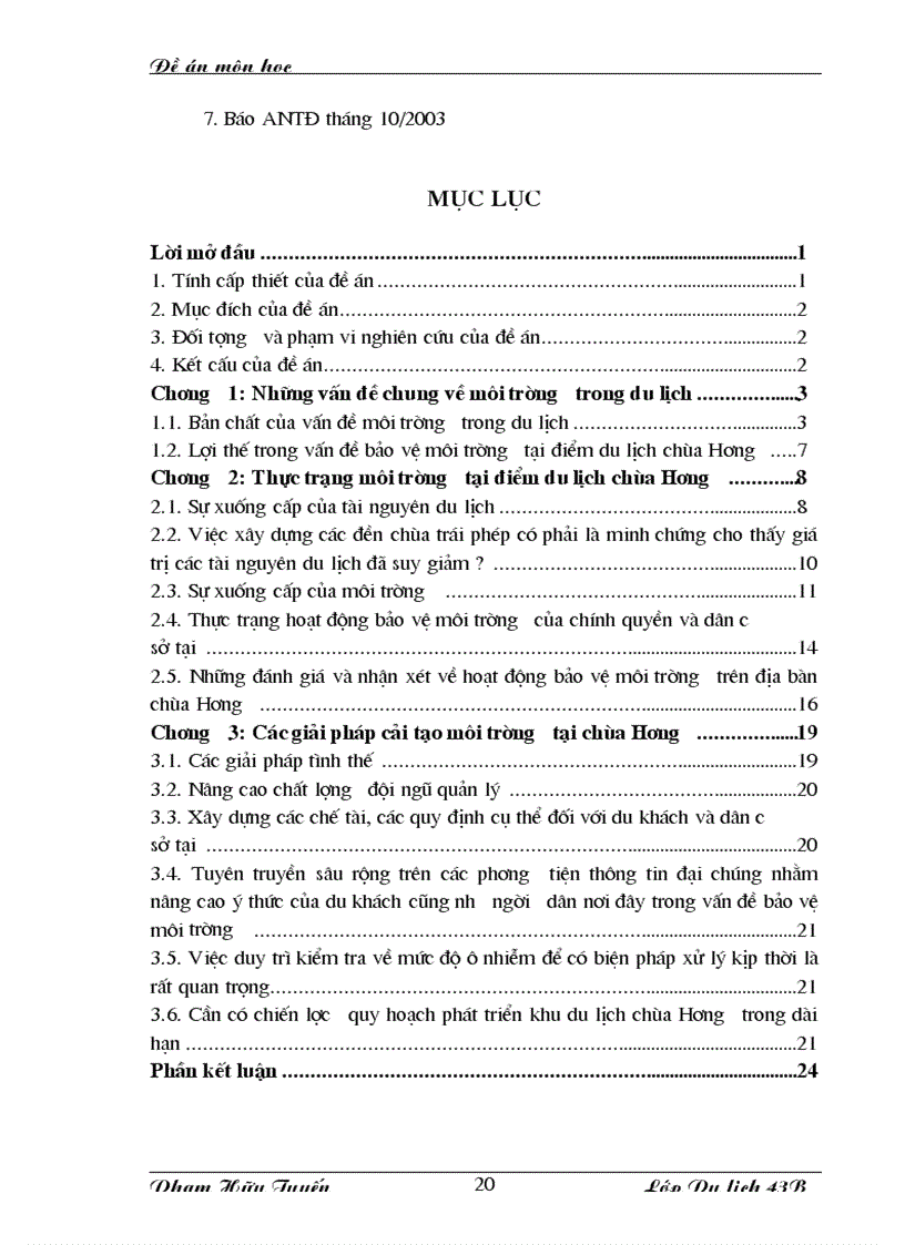 image for page Môi trường du lịch tại chùa Hương thực trạng và giải pháp