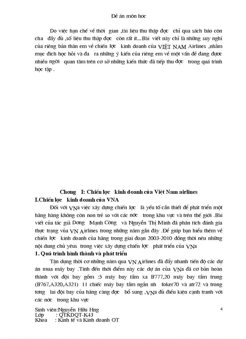 image for page Chiến lược kinh doanh của Việt Nam airlines