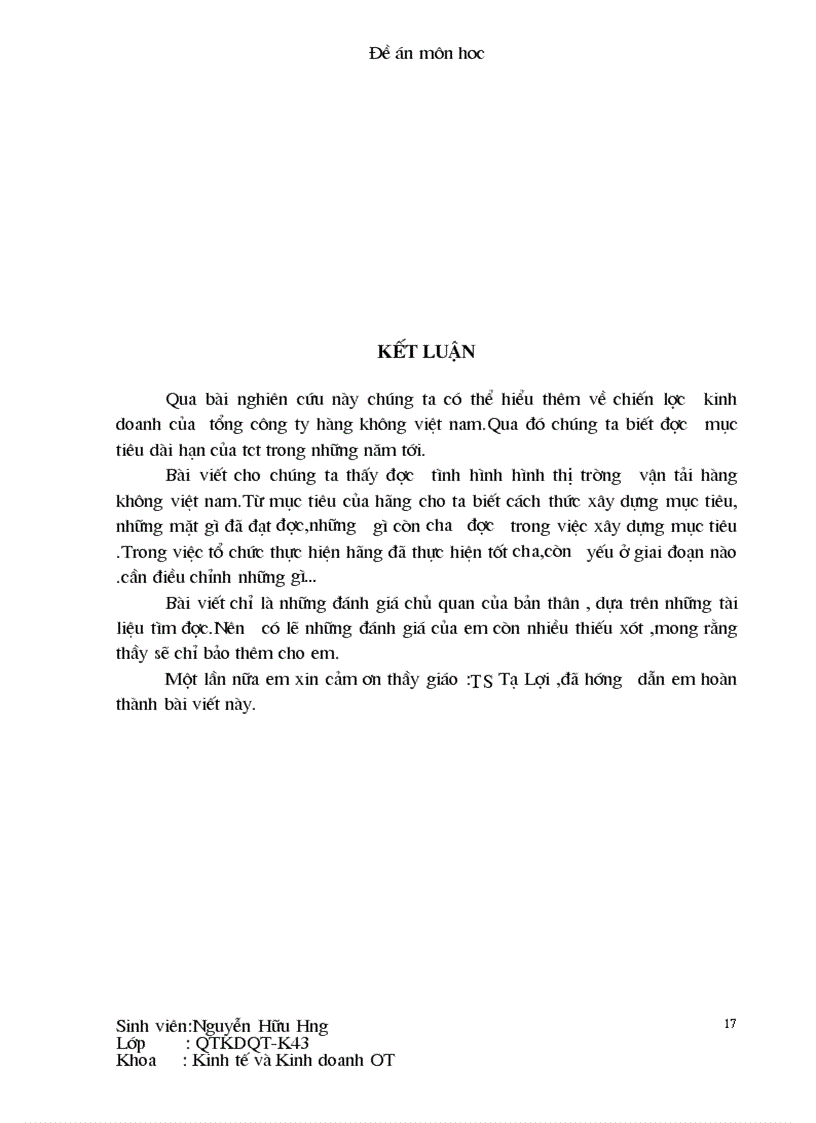 image for page Chiến lược kinh doanh của Việt Nam airlines