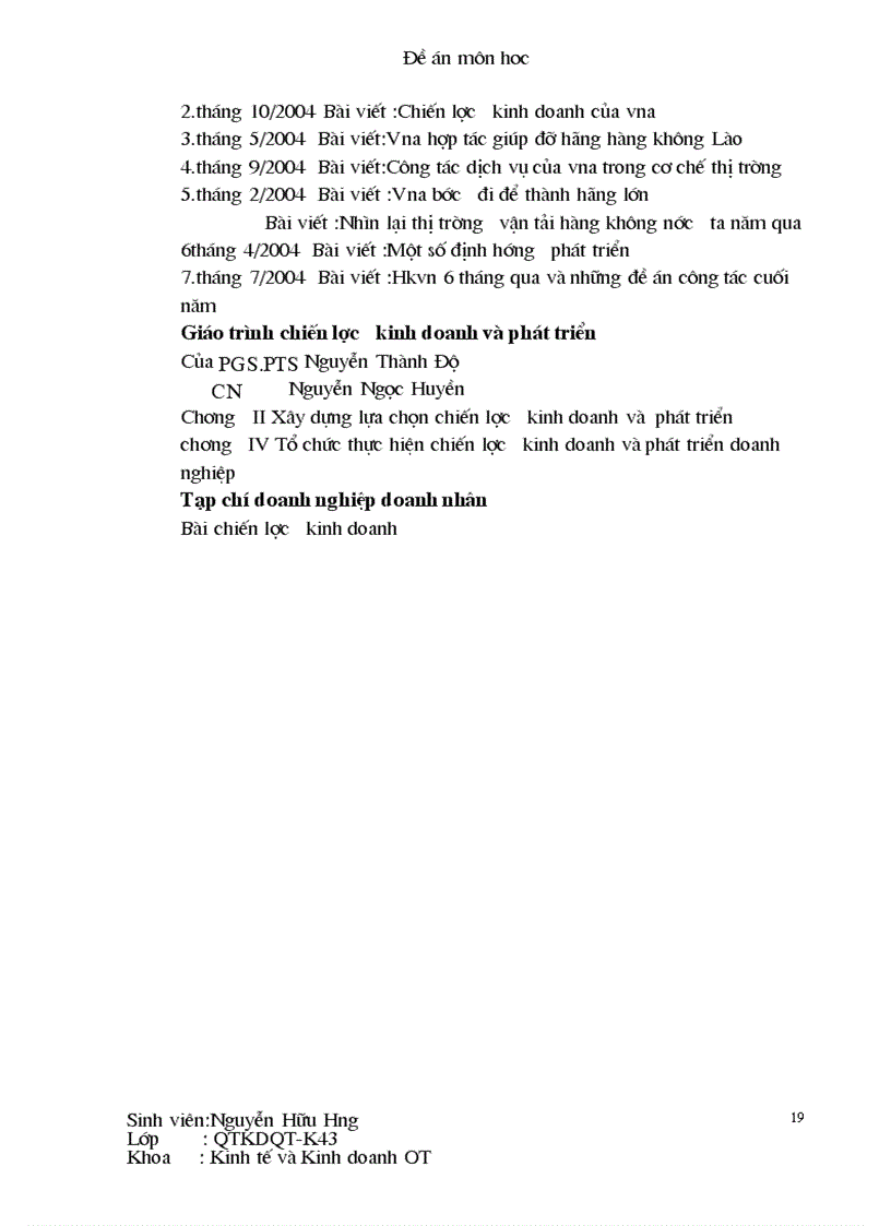 image for page Chiến lược kinh doanh của Việt Nam airlines