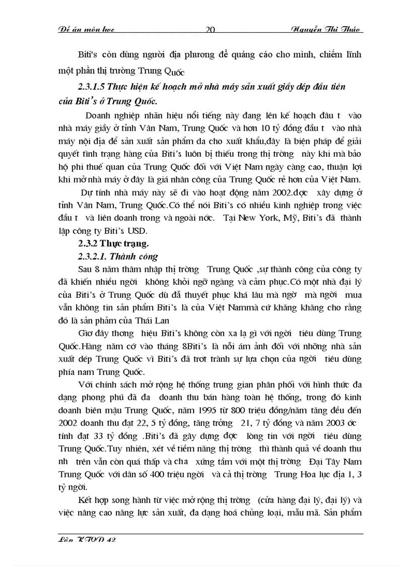 image for page Chiến lược thâm nhập thị trường Trung Quốc của công ty biti s