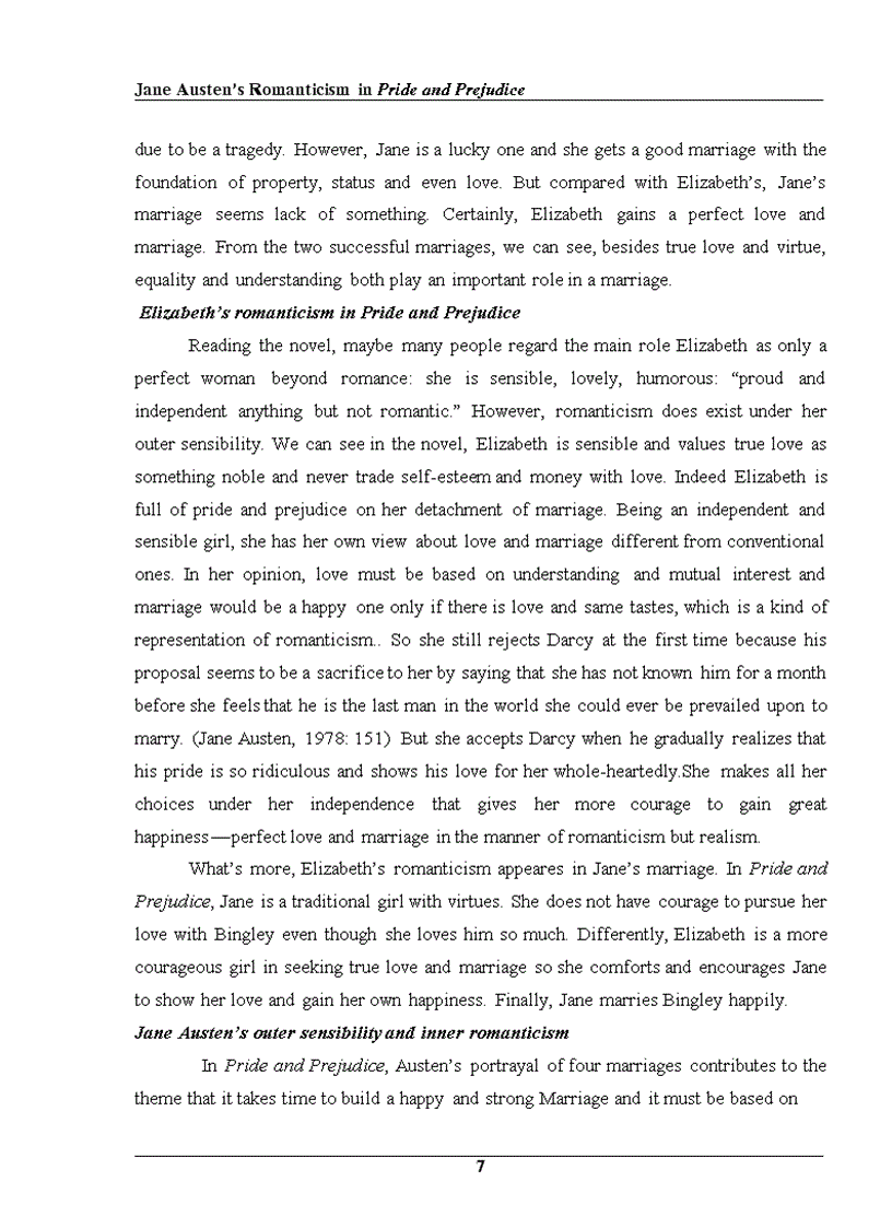 image for page Jane Austen s Romanticism in Pride and Prejudice