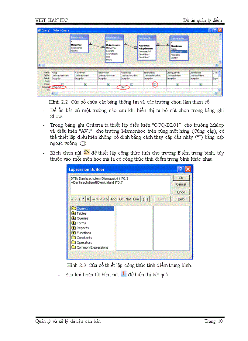 image for page Đồ &#225;n phần mềm quản l&#253; điểm bằng access