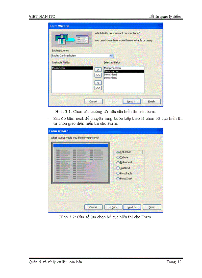 image for page Đồ &#225;n phần mềm quản l&#253; điểm bằng access