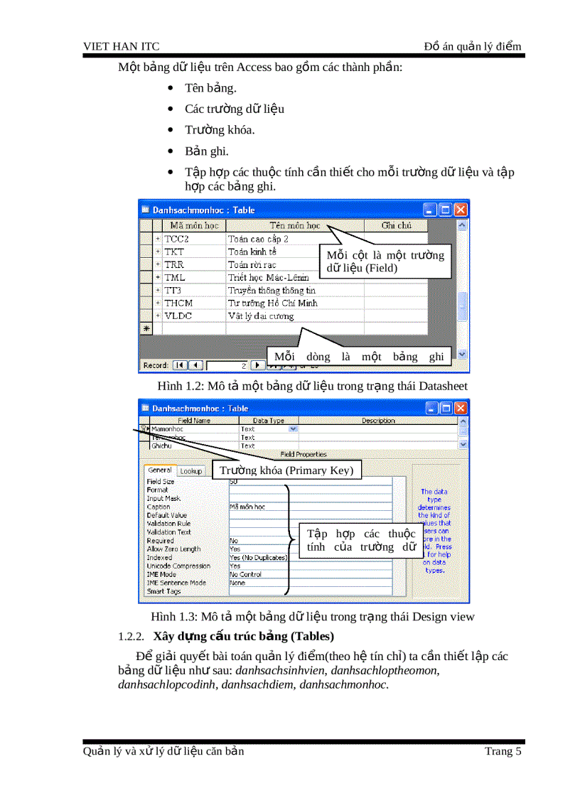 image for page Đồ án phần mềm quản lý điểm bằng access