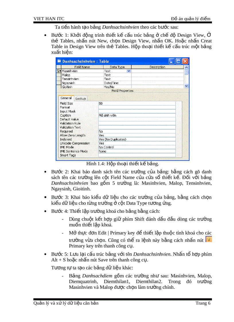 image for page Đồ án phần mềm quản lý điểm bằng access