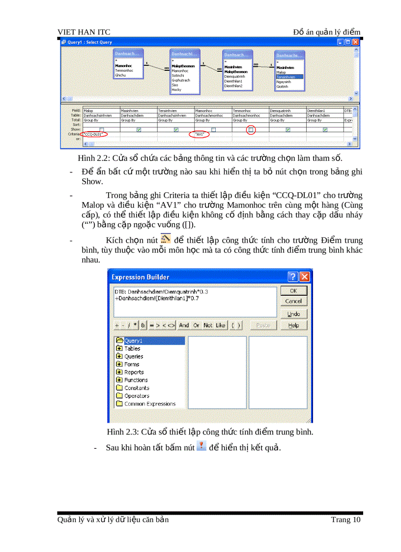 image for page Đồ án phần mềm quản lý điểm bằng access