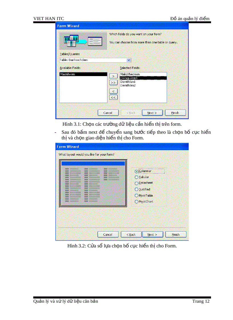 image for page Đồ án phần mềm quản lý điểm bằng access