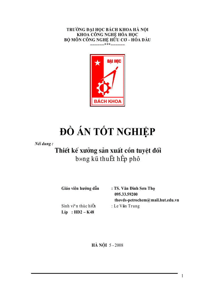 image for page Thiết kế xưởng sản xuất cồn tuyệt đối bằng kỹ thuật hấp phụ