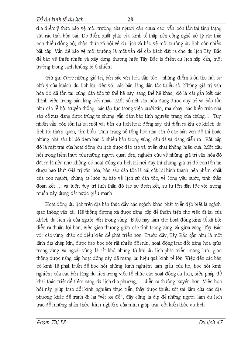 image for page Tác động tương hỗ giữa du lịch giao thông và ảnh hưởng của nó tới sự phát triển kinh tế vùng ở Tây Bắc