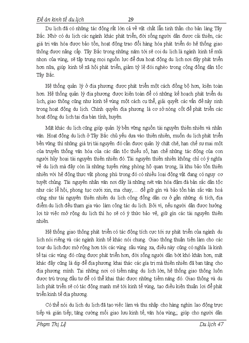image for page Tác động tương hỗ giữa du lịch giao thông và ảnh hưởng của nó tới sự phát triển kinh tế vùng ở Tây Bắc
