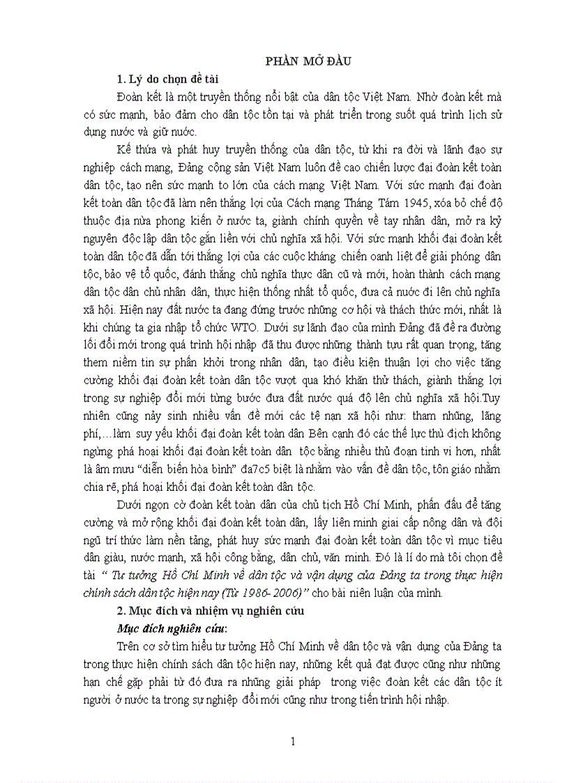 image for page Tư tưởng Hồ Chí Minh về dân tộc và vận dụng của đảng ta trong thực hiện chính sách dân tộc hiện nay 1986 2006