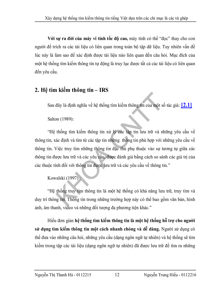 image for page Xây dựng hệ thống thông tin tiếng Việt dựa trên các chỉ mục có cấu trúc