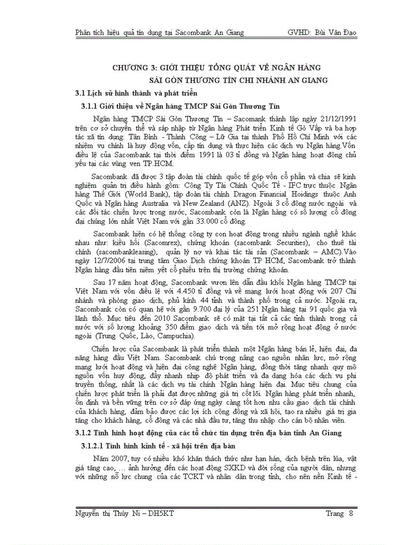 image for page Phân tích hiệu quả tín dụng tại Ngân hàng TMCP Sài Gòn Thương Tín Chi nhánh An Giang