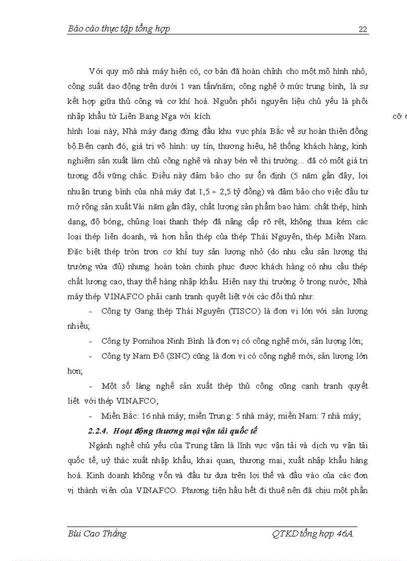 image for page Báo cáo tổng hợp tại Tổng công ty Cổ phầnVINAFCO