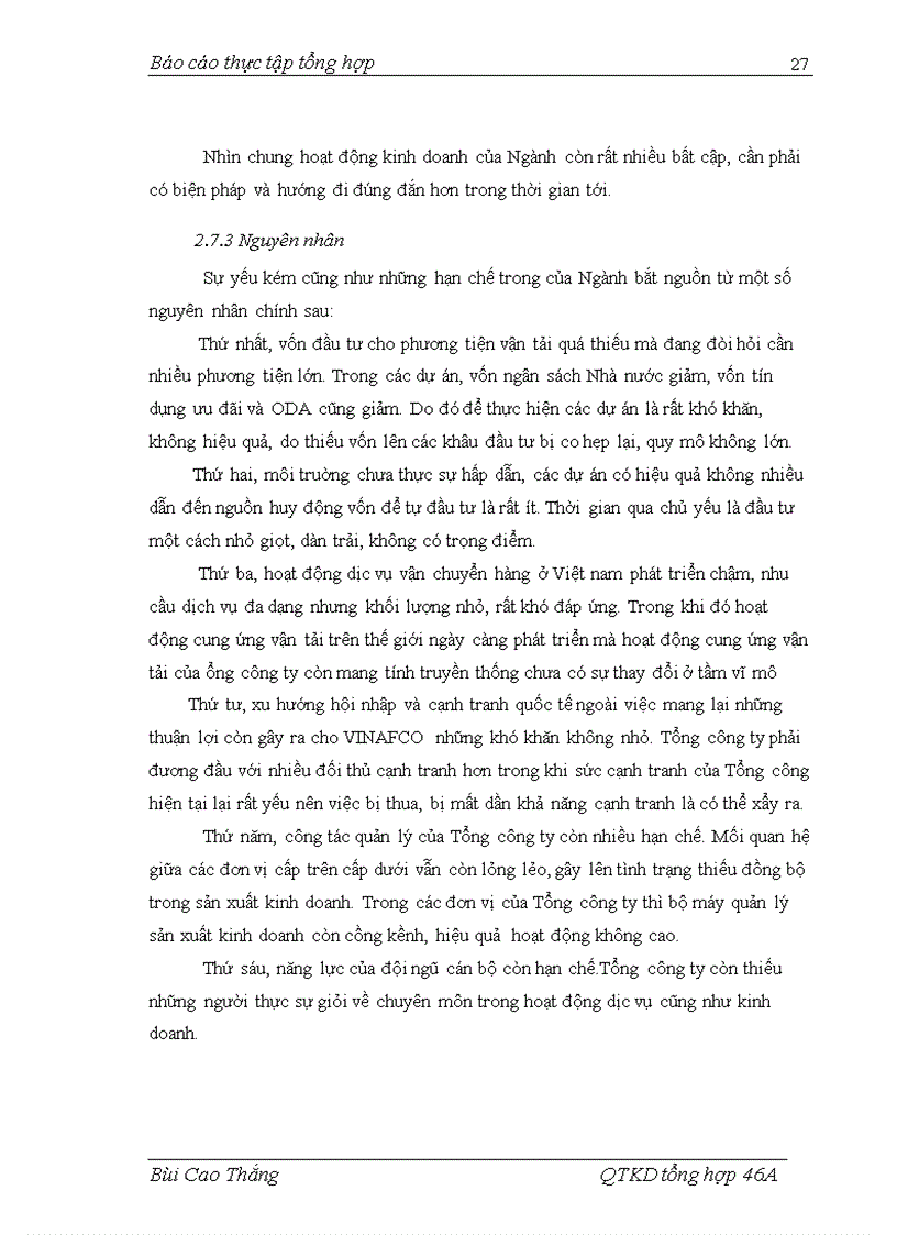 image for page Báo cáo tổng hợp tại Tổng công ty Cổ phầnVINAFCO