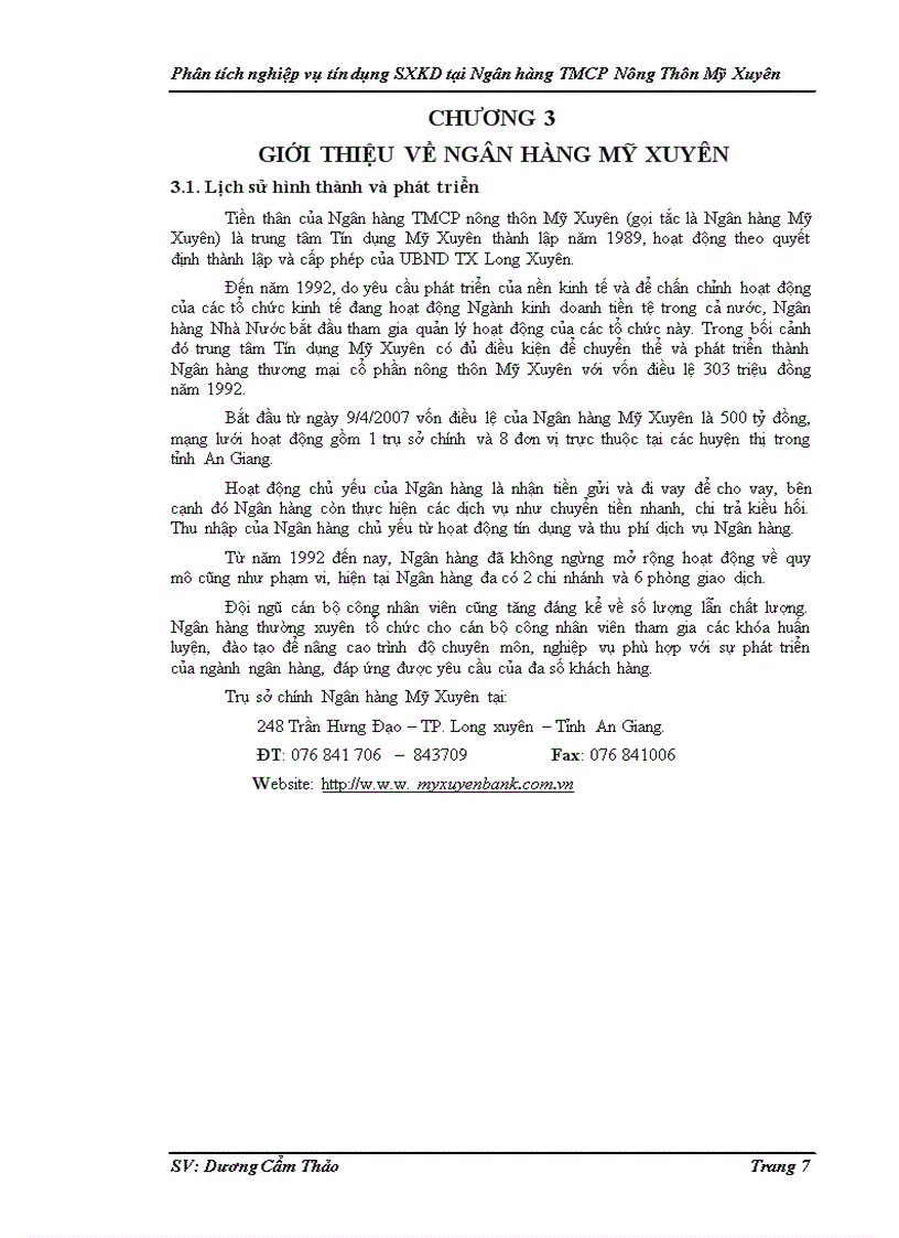 image for page Phân tích nghiệp vụ tín dụng SXKD tại Ngân hàng TMCP Nông Thôn Mỹ Xuyên