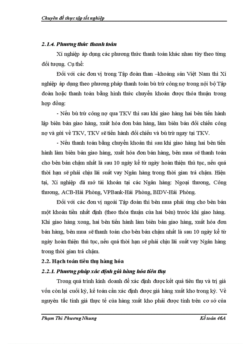 image for page Hoàn thiện kế toán tiêu thụ và xác định kết quả tiêu thụ hàng hóa tại Chi nhánh Công ty đầu tư thương mại và dịch vụ TKV Xí nghiệp vật tư và vận tải