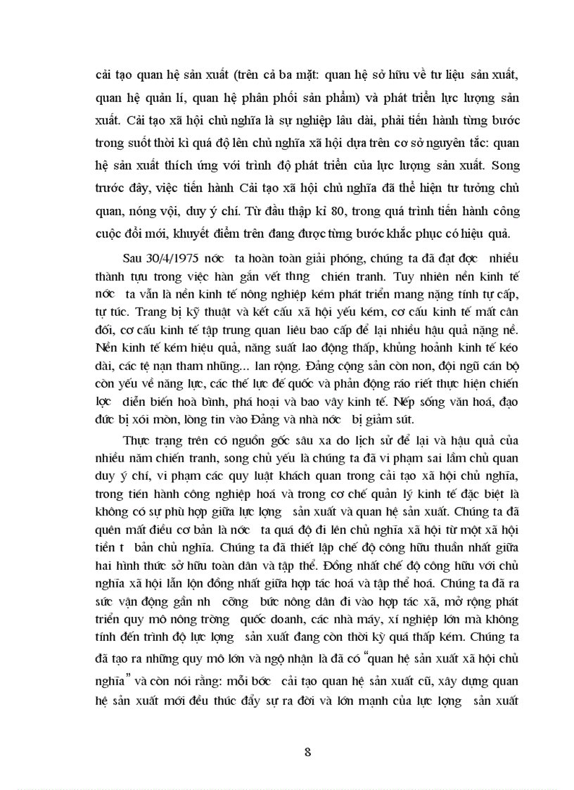 image for page Vai trò của quan hệ sản xuất trong đời sống xã hội và vận dụng trong quá trình cải tạo quan hệ sản xuất ở VN