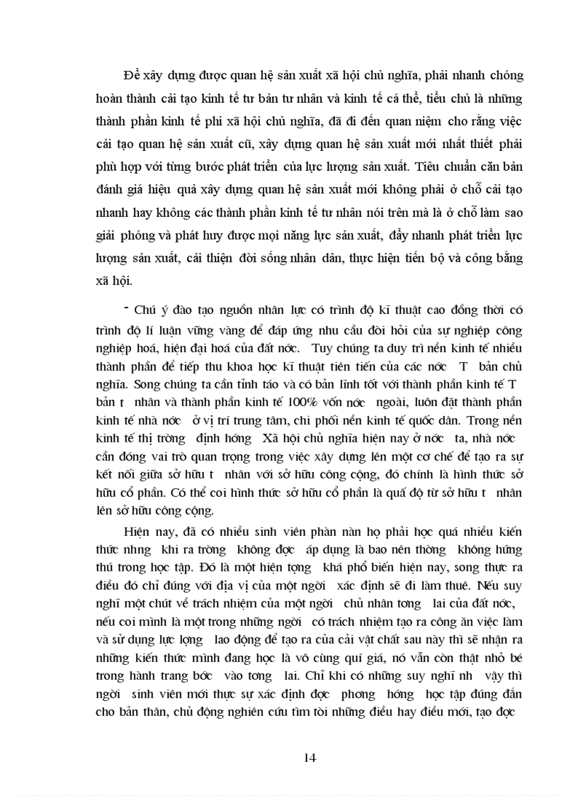 image for page Vai trò của quan hệ sản xuất trong đời sống xã hội và vận dụng trong quá trình cải tạo quan hệ sản xuất ở VN